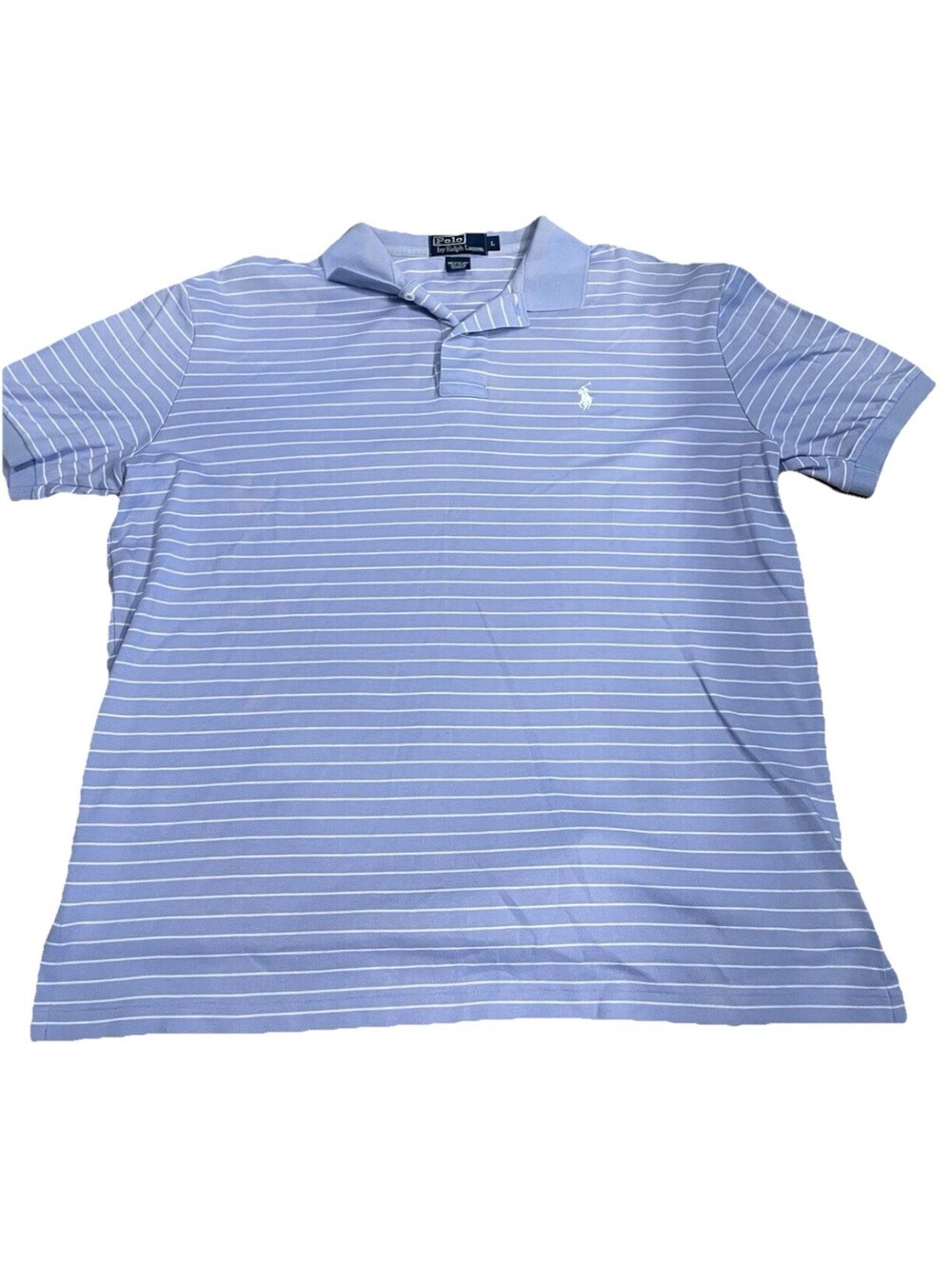 Ralph Lauren Blue With White Stripes Dress Shirt M Large